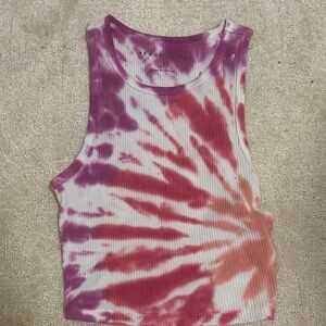 Aeropostale Purple and Pink Tie-Dye Tank Top